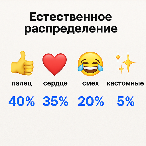 Инфографика: естественное распределение эмодзи — палец, сердце, смех, кастомные